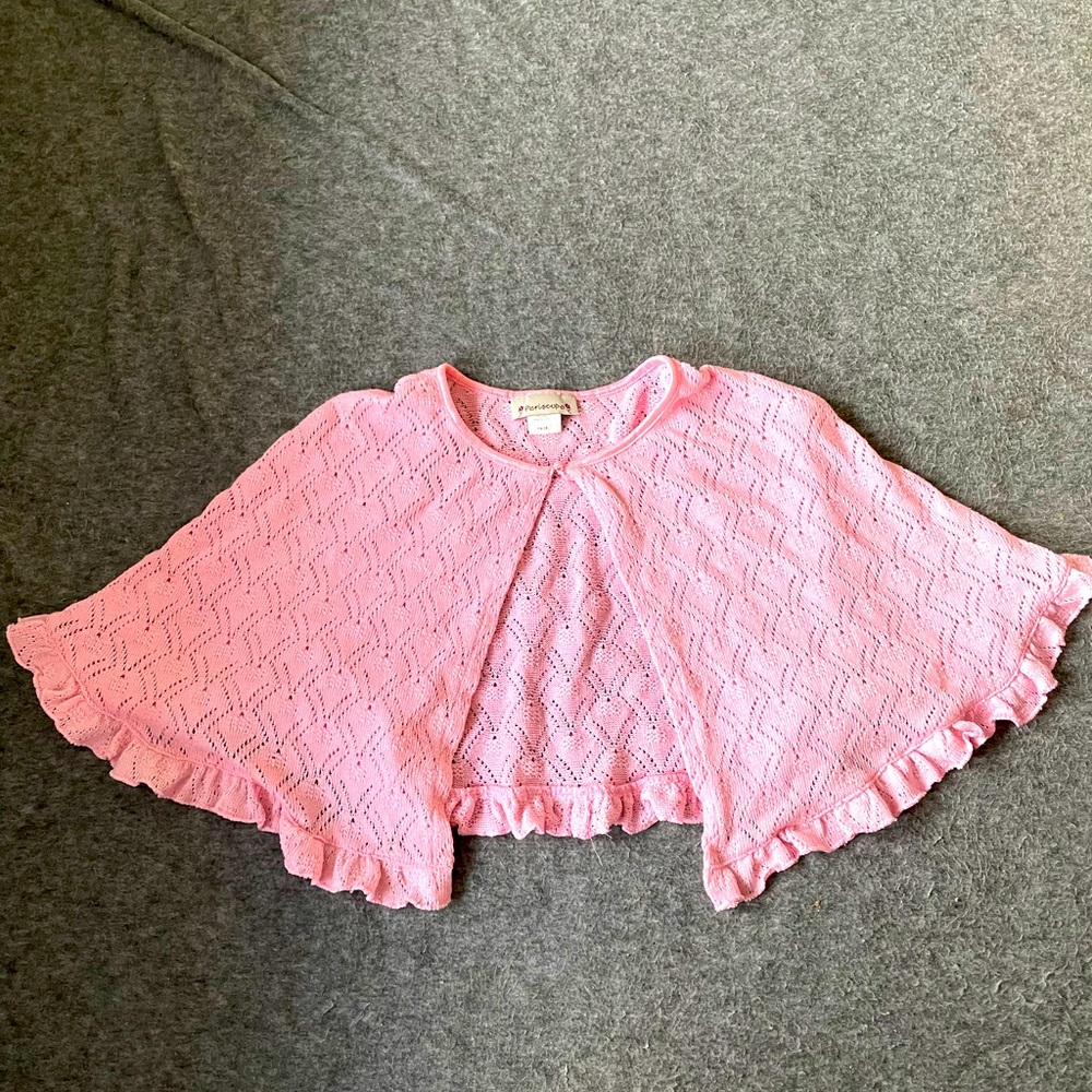 3/ $15 🌸 Pink knit spring shawl, child size 14/16